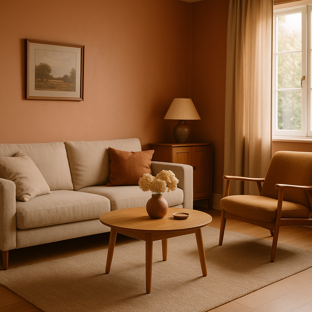 Salon repeint – tons chauds